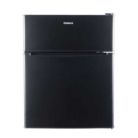 Galanz 3 1 Cu Ft Two Door Mini Fridge With Freezer Gl31bk Black Galanz 3 1 Cu Ft Two Door Mini Fridge With Freezer Gl31bk Black