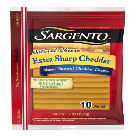 Sargento® Sliced Extra Sharp Cheddar Cheese, 7 Oz. - Walmart.com