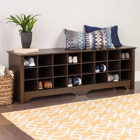 - Prepac Entryway Shoe Storage Cubby Bench, Multiple Finishes