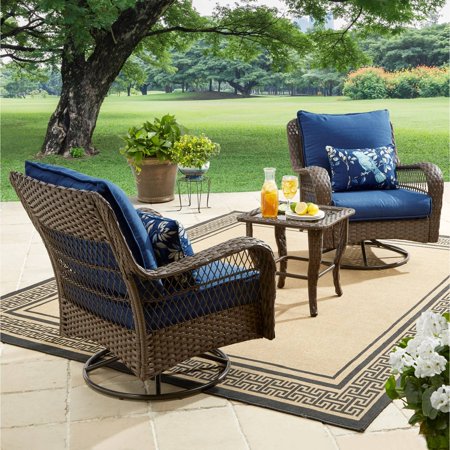 Better Homes & Gardens Colebrook 3 Piece Outdoor Chat set, Seats 2