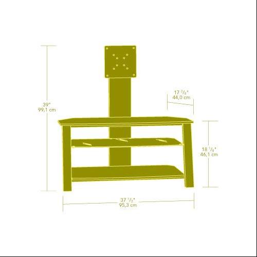 Sauder Beginnings Black Panel TV Stand with Mount for TVs up to 42''