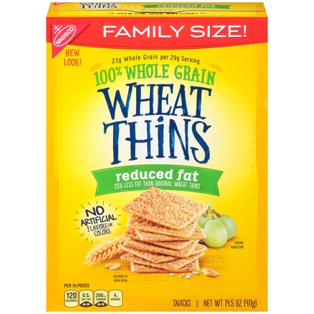 Nabisco Wheat Thins Reduced Fat Snack Crackers, 14.5