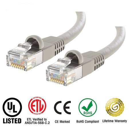 5e Rj 45 Network Patch Huetron™ Cat 5e Ethernet Snagless RJ45 Patch Computer LAN Network Cord Cable (1.5 ft/GRAY)) ()