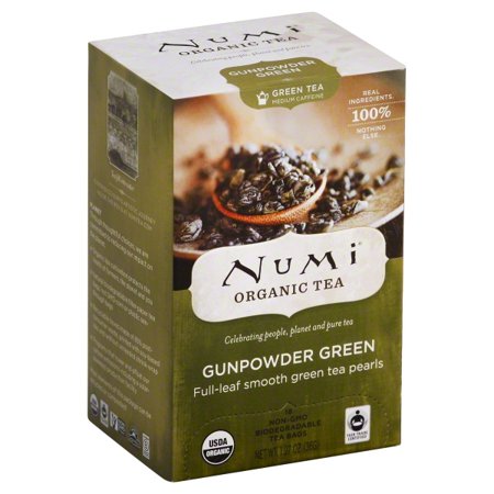 Numi Black Organic Tea - Numi Gunpowder Green Organic Tea Bags, 18 count, 1.27 oz
