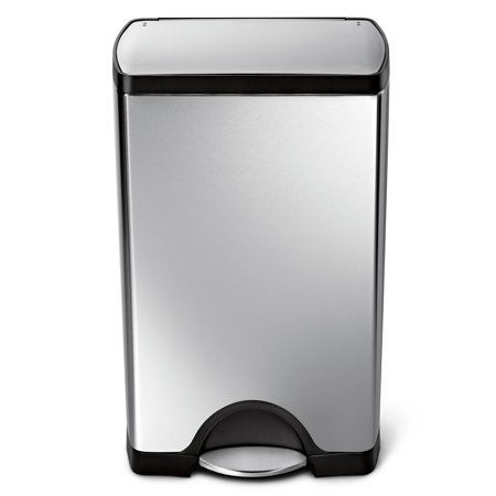 Simple Human Rectangular Pedal Bin simplehuman 38 litre / 10 gallon rectangular step trash can fingerprint-proof stainless steel ()