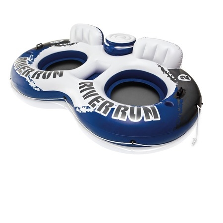 Intex River Run II 2-Person Water Tube Float w/ Cooler and Connectors | (Best Float Tube Anchor)