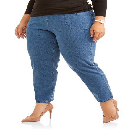 just my size women's plus size pull on stretch woven pants