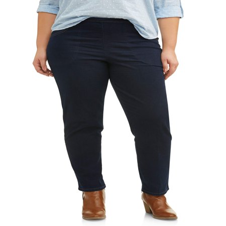 just my size women's plus size pull on stretch woven pants