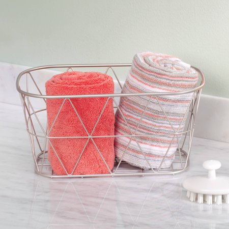 Wire Free Satin - Better Homes & Gardens Small Bathroom Satin Wire Storage Basket, 1 Each