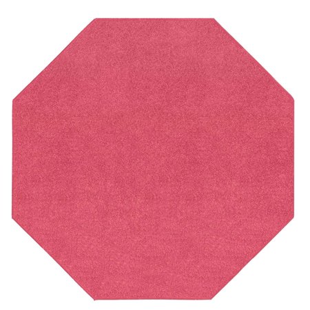 Solid Color Collection - Broadway Collection Solid Color Area Rugs Pink - 2' Octagon