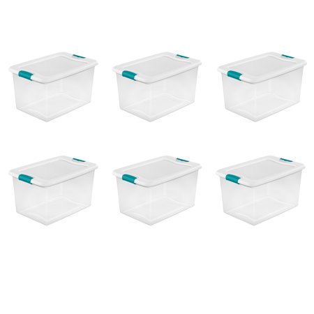 - Sterilite, 64 Qt./61 L Latching Box, White, Case of 6