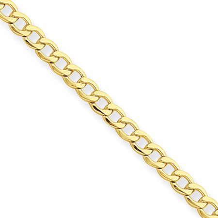 14kt Yellow Gold 2.5mm Semi-Solid Curb Link Chain