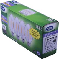Great Value Decorative LED Light Bulb, Soft White, Dimmable, 2.5W (25W Equivalent), 4 Count