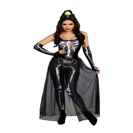 Dreamgirl Women's Bare Bones Babe Skeleton Costume Jumpsuit