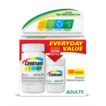 Centrum Adult (130 Count) Complete Multivitamin / Multimineral Supplement Tablet, Vitamin D3, B Vitamins, Iron,