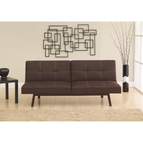 Delaney Faux Leather Futon Sofa Bed, Multiple Colors