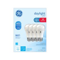 GE LED 10W Daylight General Purpose, A19 Medium Base, Dimmable, 4pk Light Bulbs