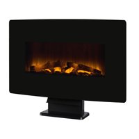 Muskoka 310-42C-10 42" Curved Front Wall Mount Electric Fireplace - Black Glass