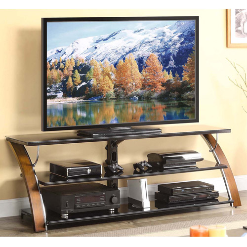 Whalen Brown Cherry 3-Shelf Tabletop Console for TVs up to 70''