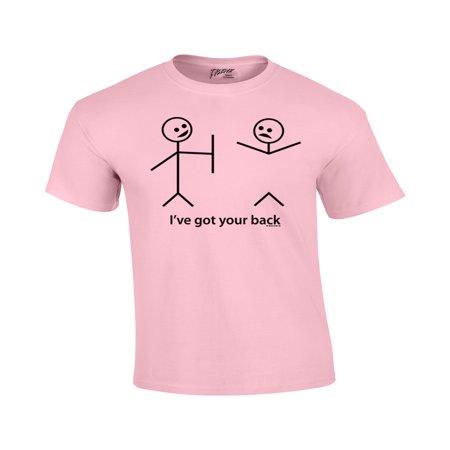 Brown Long Sleeve Top - Funny T-Shirt Stick Figures I Got Your Back