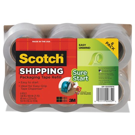 Scotch Sure Start Shipping Packaging Tape 6 Pack, 1.5in.