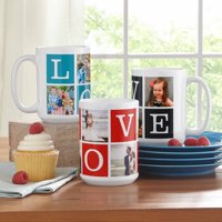 Personalized Love Photo Collage 15 oz Coffee Mug