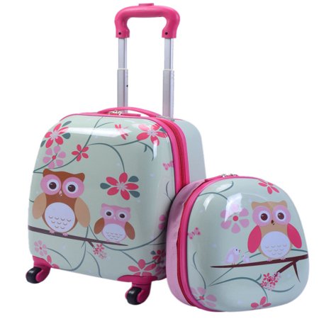 2Pc 12'' 16'' Kids Luggage Set Suitcase Backpack School Travel Trolley (Best Hand Luggage Backpack)