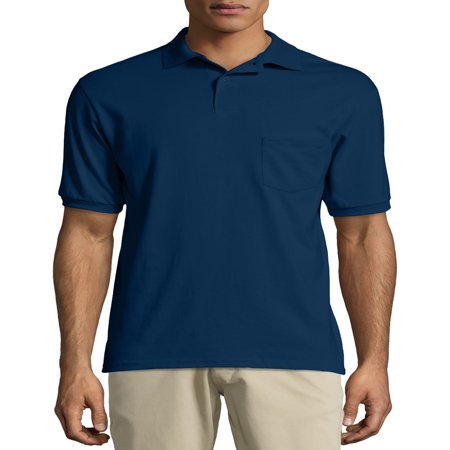 Hanes Men's comfortblend ecosmart jersey polo with (Best Polo T Shirts Brands In India)