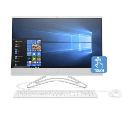 HP 24-F0040 Snow White Touch All in One PC, AMD A9-9425 Processor, 8GB Memory, 1TB Hard Drive, AMD UMA Graphics, Windows 10, DVD, Keyboard and (Best Hp All In One)