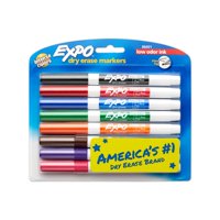 EXPO Low Odor Dry Erase Markers, Fine Tip, Assorted Colors, 8 Count