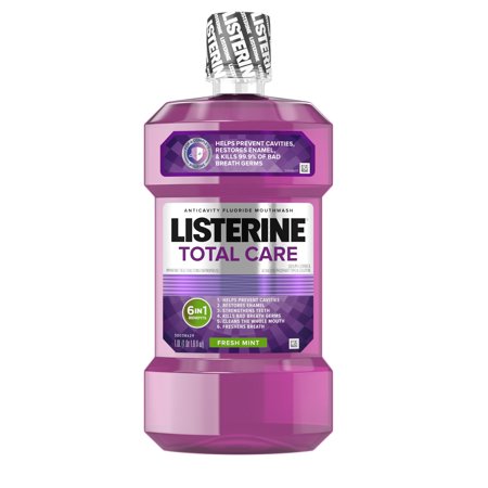 Listerine Total Care Anticavity Mouthwash, Fresh Mint Flavor, 1
