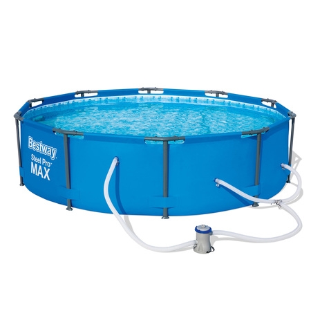Bestway 10 Feet x 30 Inches Steel Pro Frame Round Above Ground Swimming Pool (Best Way To Build A Fort)