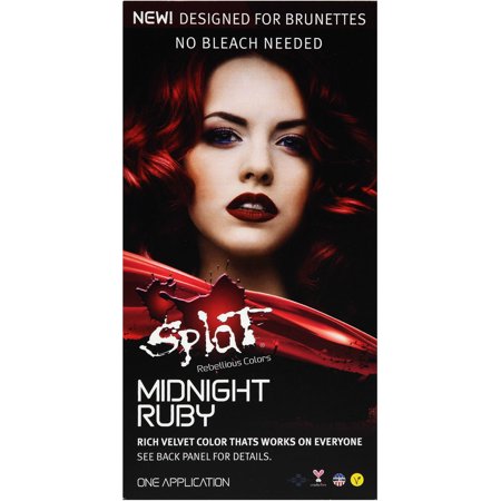 Splat 30 Wash No Bleach Semi-Permanent Hair Dye Midnight Ruby (Best Hair Color For Ruddy Skin)