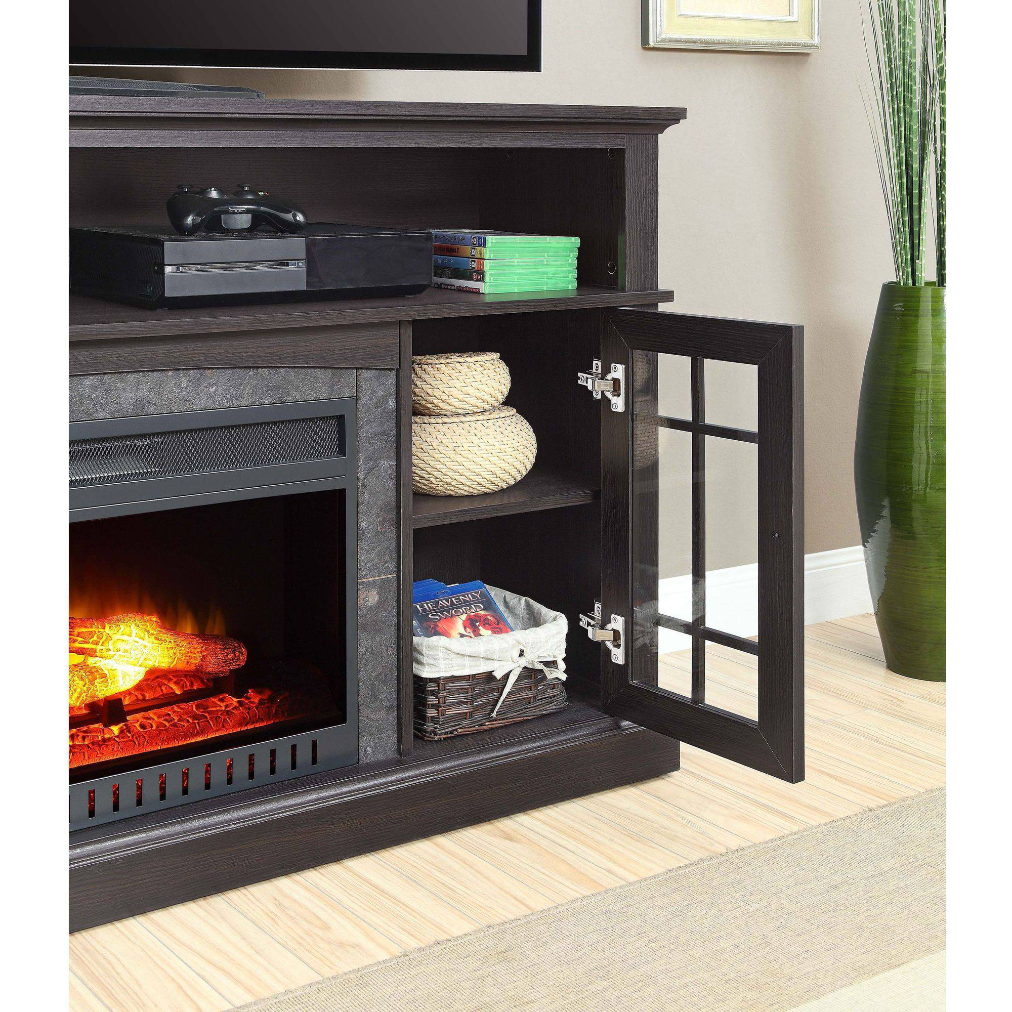 Better Homes and Gardens Mission Media Fireplace for TVs up to 65'', Black