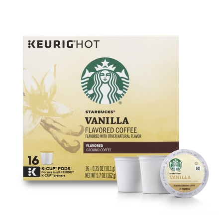 Starbucks Vanilla Flavored Blonde Roast Single Cup Coffee for Keurig Brewers, 1 Box of 16 (16 Total K-Cup