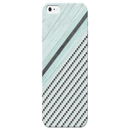 Green Stripe Polka Dot Pattern Fake Wood Print Design Phone Case for the Apple Iphone 6 - Fashion Back (Best Fake Phone Number)
