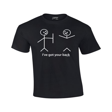 Brown Long Sleeve Top - Funny T-Shirt Stick Figures I Got Your Back