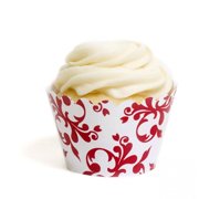 Dress My Cupcake Red Filigree Wrappers Set Of 12 Dress My Cupcake Red Filigree Wrappers Set Of 12
