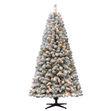 Holiday Time 6.5ft Flocked Pre-Lit Crystal Pine Artificial Christmas Holiday Time 6.5ft Flocked Pre-Lit Crystal Pine Artificial Christmas Tree with 250 Clear Lights - Green - Walmart.com - Holiday Time 6.5ft Flocked Pre-Lit Crystal Pine Artificial Christmas