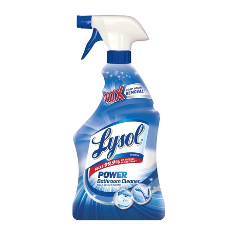 Lysol Power Bathroom Cleaner Spray, Powers Through Soap Scum,