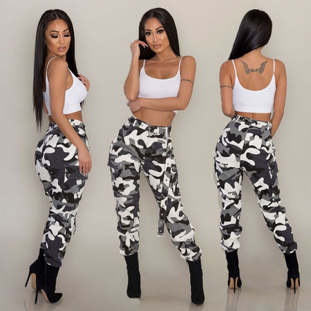 Jeans Women Camo Cargo Trousers Casual Pants Military Army Combat Camouflage
