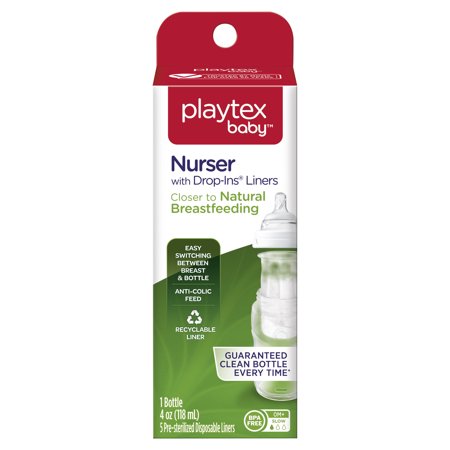 Playtex Baby Nurser With Drop-Ins Liners 4oz Baby Bottle