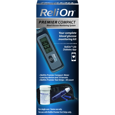 ReliOn Premier Compact Blood Glucose Monitoring (Best Diabetes Test Kit)