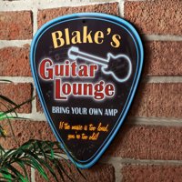 Personalized Guitar Lounge Guitar Pick Sign