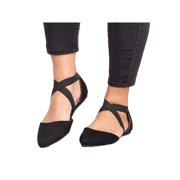 Ballet Flats Women Ankle Strap Ballet Flats Criss Cross Shoes Casual Pump Comfy Fashion