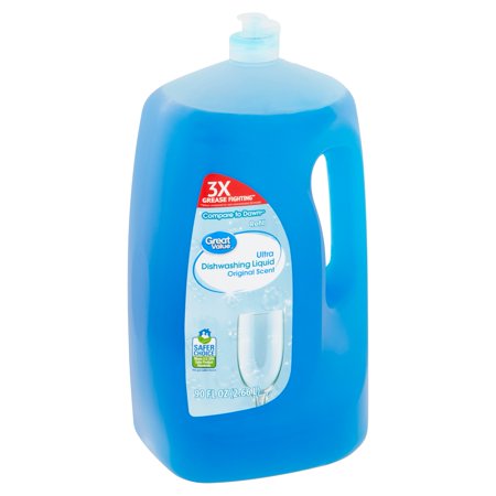 - Great Value Ultra Original Scent Dishwashing Liquid, 90 fl oz