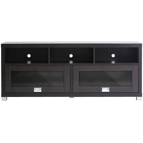 Swindon Modern Dark Brown TV Stand with Glass Doors for TVs up to 60''