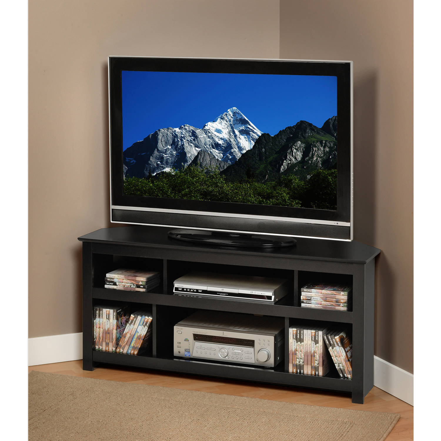 Black Vasari Corner Flat Panel Plasma/LCD TV Console