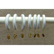 Curtain Clips 1 3 8 Solid Wood Drapery Rings With Br Clips In White Finish