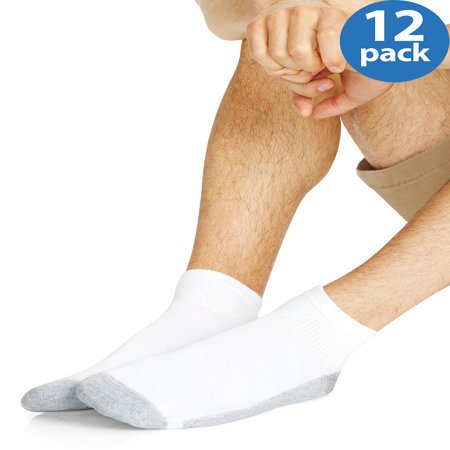 Hanes Mens Fresh IQ Ankle Cushion Socks, 12 Pack, 6-12, (Best Cushioned Socks For Walking)